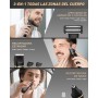 Afeitadora Corporal Masculina,3 en 1 Depiladora Corporal Hombre,Cortapelos Nariz Base de Recarga USB,Maquina Depilar Hombre para