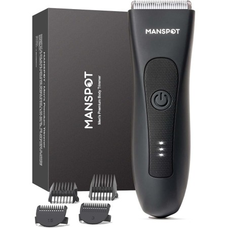 MANSPOT Afeitadora Corporal Masculina, Depiladora Corporal Hombre con Cuchilla de Cerámica Desmontable, IPX7 Resistente al Agua,