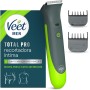 Veet Total Pro, Recortadora para partes íntimas, Maquina de Afeitar Hombre Resistente al agua, con cargador USB, adecuado para
