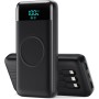 Bateria Externa Inalámbrico 26800mAh con 3 Cables, 7 en 1 Wireless Power Bank Carga Rápida 25W PD3.0+QC4.0, 6 Puertos Powerbank
