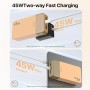 JUOVI Banco de energía portátil J2621, batería de 20000 mAh, Carga rápida de 45 W, Compatible con Switch, MacBook, Tablet, DELL,