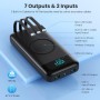 Bateria Externa Inalámbrico 26800mAh con 3 Cables, 7 en 1 Wireless Power Bank Carga Rápida 25W PD3.0+QC4.0, 6 Puertos Powerbank