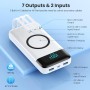Bateria Externa Inalámbrico 26800mAh con 3 Cables, 7 en 1 Wireless Power Bank Carga Rápida 25W PD3.0+QC4.0, 6 Puertos Powerbank