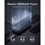 VEGER Power Bank,30000mAh Bateria Externa con Pantalla LED Bateria Portatil USB C Carga rapida PD 20W QC 3.0 con 2 Entradas y 4