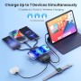 Bateria Externa Inalámbrico 26800mAh con 3 Cables, 7 en 1 Wireless Power Bank Carga Rápida 25W PD3.0+QC4.0, 6 Puertos Powerbank