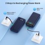 Bateria Externa Inalámbrico 26800mAh con 3 Cables, 7 en 1 Wireless Power Bank Carga Rápida 25W PD3.0+QC4.0, 6 Puertos Powerbank