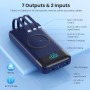 Bateria Externa Inalámbrico 26800mAh con 3 Cables, 7 en 1 Wireless Power Bank Carga Rápida 25W PD3.0+QC4.0, 6 Puertos Powerbank