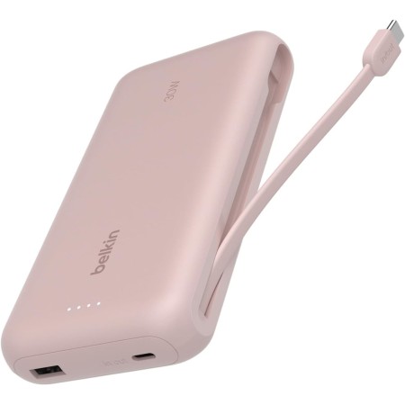 Belkin BoostCharge Batería Externa 20K, Carga rápida y Cable Integrado (PD 30 W), Power Bank, Cargador portátil USB-C Power