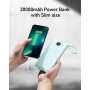 Power Bank 20000mAh con Cables Integrados, VEEKTOMX Bateria Externa Carga Rapida, Bateria Portatil Powerbank Viaje Cargador