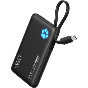 INIU Power Bank, 45W 10000mAh Slimmest Bateria Portatil con Cable USB C Integrado, USB C In&out PD 3.0 QC 4.0 Bateria Externa