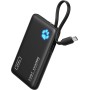 INIU Power Bank, 45W 10000mAh Slimmest Bateria Portatil con Cable USB C Integrado, USB C In&out PD 3.0 QC 4.0 Bateria Externa