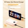 VEGER Bateria Externa Carga Rapida,20000mAh Power Bank,USB C 22.5W Bateria Portatil，PD 20W QC 3.0 Cargador Portatil, Powerbank