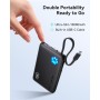 INIU Power Bank, 45W 10000mAh Slimmest Bateria Portatil con Cable USB C Integrado, USB C In&out PD 3.0 QC 4.0 Bateria Externa
