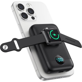 Power Bank Magnético para MagSafe, 4-in-1 10800mAh Bateria Externa Inalámbrica QC4.0+PD 22,5W USB C Carga Rapida Bateria