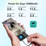 INIU Power Bank, 45W 10000mAh Slimmest Bateria Portatil con Cable USB C Integrado, USB C In&out PD 3.0 QC 4.0 Bateria Externa