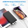 Power Bank Magnético para MagSafe, 4-in-1 10800mAh Bateria Externa Inalámbrica QC4.0+PD 22,5W USB C Carga Rapida Bateria