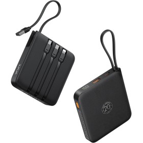 VRURC Power Bank 20000mAh, Power Bank con Cables Integrados, Batería de Carga Rápida USB C de 22,5 W, Pantalla LED para iPhone