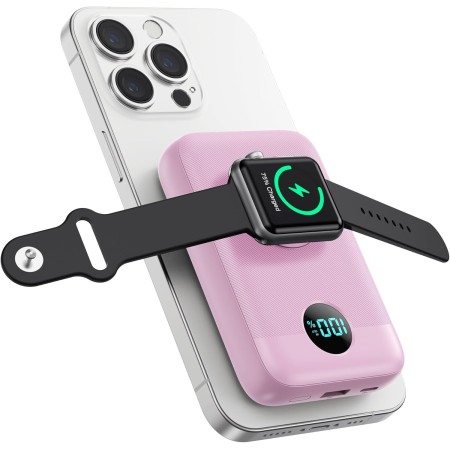 Power Bank Magnético para MagSafe, 4-in-1 10800mAh Bateria Externa Inalámbrica QC4.0+PD 22,5W USB C Carga Rapida Bateria