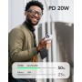 VRURC Power Bank 20000mAh, Power Bank con Cables Integrados, Batería de Carga Rápida USB C de 22,5 W, Pantalla LED para iPhone