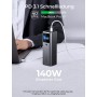 AMEGAT Power Bank 140W, 27600mAh Bateria Externa PD 3.1 USB C Input & Output con 3 Puertos, Pantalla Digital, para Portátiles,