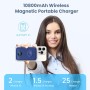 Power Bank Magnético para MagSafe, 4-in-1 10800mAh Bateria Externa Inalámbrica QC4.0+PD 22,5W USB C Carga Rapida Bateria