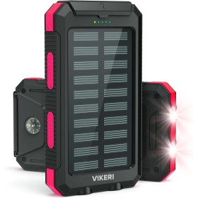 Vikeri Batería externa solar de 26800 mAh, para smartphones, tablets y más, batería externa con 4 salidas