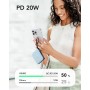 VRURC Power Bank 20000mAh, Power Bank con Cables Integrados, Batería de Carga Rápida USB C de 22,5 W, Pantalla LED para iPhone
