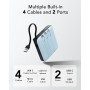 VRURC Power Bank 20000mAh, Power Bank con Cables Integrados, Batería de Carga Rápida USB C de 22,5 W, Pantalla LED para iPhone