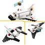 LEGO Creator 3 en 1 Lanzadera Espacial, Figura de Astronauta o Nave de Juguete, Set de Construcción para Niños y Niñas de 6 Años