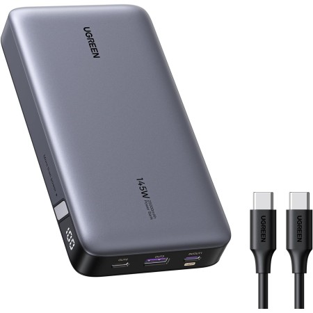 UGREEN Nexode Power Bank 145W 25000mAh, Cargador Portátil con Carga Rápida 140W con Pantalla, Batería Externa Compatible con