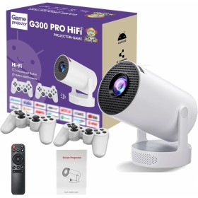 Consola de Videojuegos Retro G300 Pro, proyector de Juegos, + 2 Controladores inalámbricos, Consola de Juegos Retro Plug and