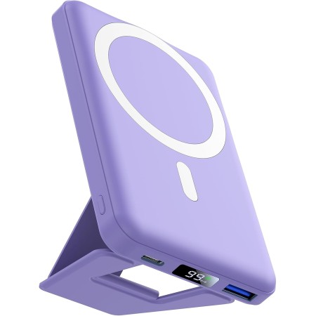 Mag-safe Power Bank 10000mAh, AOGUERBE Magnético Bateria Externa, Inalámbrico 5W 7.5W 15W, 22.5W QC USB-A, 20W PD USB- C y 18W