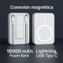 Bateria Externa Carga rapida 22.5 w 10.000 mAh, Bateria portatil Dispositivos conexión Tipo c, Power Bank magnética con Soporte,