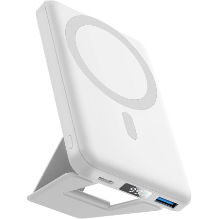 Mag-safe Power Bank 10000mAh, AOGUERBE Magnético Bateria Externa, Inalámbrico 5W 7.5W 15W, 22.5W QC USB-A, 20W PD USB- C y 18W