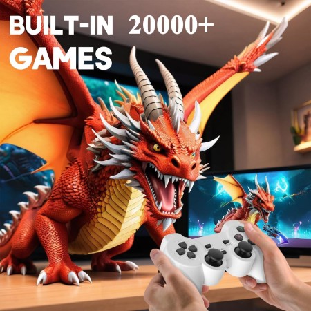 Consola de Videojuegos Retro G300 Pro, proyector de Juegos, + 2 Controladores inalámbricos, Consola de Juegos Retro Plug and