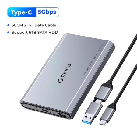 ORICO HDD Case Caja de disco duro de 2,5/3,5 pulgadas USB3.1 Tipo-C Ca