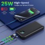 Power Bank 26800mAh con Cable, PD 25W QC4.0 Carga Rápida Batería Externa USB C, 5 Salidas Bateria Portatil con Pantalla LCD