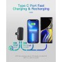 Power Bank Mini 5000mAh,Kuulaa 20W Cargador Portátil Batería Externa Peso Ligero [Lipstick-Size] con Salida de 3A Carga rápida