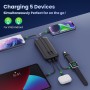 Power Bank 26800mAh con Cable, PD 25W QC4.0 Carga Rápida Batería Externa USB C, 5 Salidas Bateria Portatil con Pantalla LCD