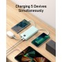 Power Bank 20000mAh, VEEKTOMX Bateria Externa USB C Cargador Portatil con Cables Integrados, 5 Salidas y 2 Entradas Powerbank