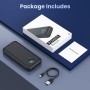 Power Bank 26800mAh con Cable, PD 25W QC4.0 Carga Rápida Batería Externa USB C, 5 Salidas Bateria Portatil con Pantalla LCD