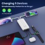 Power Bank 26800mAh con Cable, PD 25W QC4.0 Carga Rápida Batería Externa USB C, 5 Salidas Bateria Portatil con Pantalla LCD