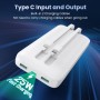 Power Bank 26800mAh con Cable, PD 25W QC4.0 Carga Rápida Batería Externa USB C, 5 Salidas Bateria Portatil con Pantalla LCD
