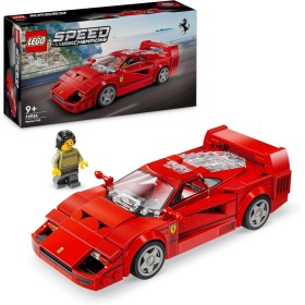 LEGO Speed Champions Supercoche Ferrari F40 Maqueta de Coche de Carreras de Juguete con Minifigura de Piloto, Set con Vehículo