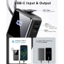 Power Bank 10000mAh, Batería Externa Carga Rapida 5V/3A Bateria Portatil Cable Integrado con Entrada y Salida USB C de Alta