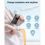 Power Bank 10000mAh, Batería Externa Carga Rapida 5V/3A Bateria Portatil Cable Integrado con Entrada y Salida USB C de Alta