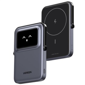 UGREEN Uno Power Bank Magnético 5000mAh, Cargador Portátil PD 20W, Batería Externa Inalámbrica con Pantalla y Soporte,