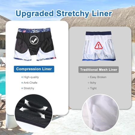 Aisprts Bañador Hombre con Bolsillos con Cremallera Bañador Natacion Repelente al Agua de Secado Rápido Pantalones Cortos Hombre