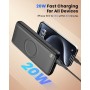 BRENCIL Batería Externa Inalámbrico 27000mAh Power Bank, 20W Batería Externa Carga Rápida, Wireless Cargador Portátil, Bateria