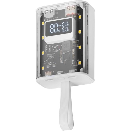 Mars Gaming MPK-10K, Power Bank Compacta 22.5W, Carga Rápida QC3.0 & PD3.0 10000mAh, Monitorización Inteligente de Batería con